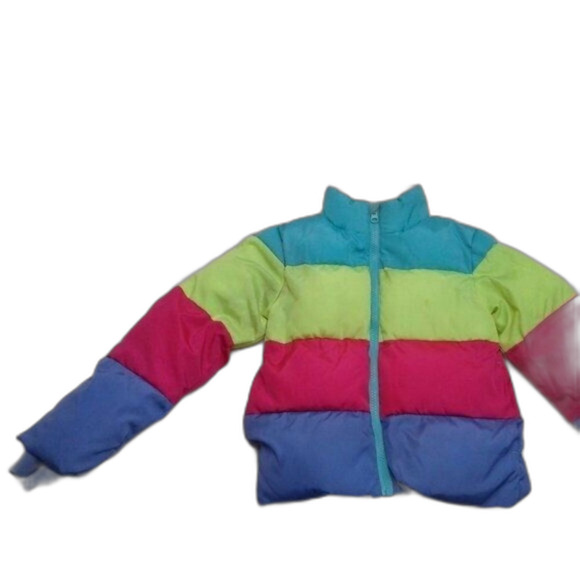 Cat & Jack Puffer Coat Jacket Girls Size XS 4/5 Purple Pink NeonYellow Blue Warm - Picture 3 of 15